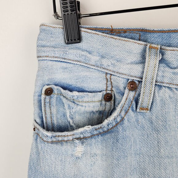 Levi's 501 CT Customized & Tapered Boyfriend Jeans Distressed Light Wash sz 26 - Picture 4 of 14